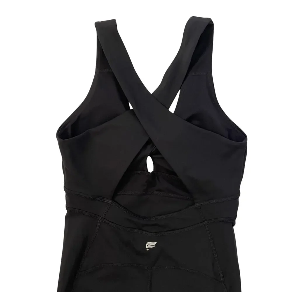 NWT Fabletics Pure Luxe Oasis Twist Front Pocket 7/8 Jumpsuit - Black - Size S - Picture 6 of 9